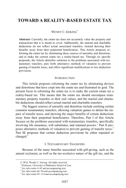 Toward a Reality-Based Estate Tax