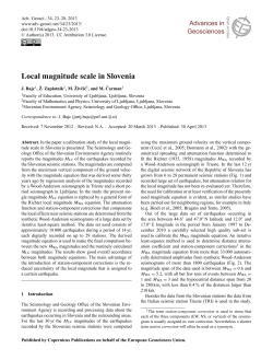 Local magnitude scale in Slovenia