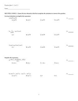 Practice Quiz: 5-1 to 5