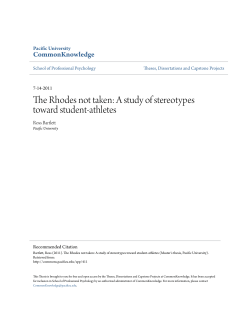 The Rhodes not taken: A study of stereotypes toward student