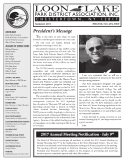 Newsletter - Loon Lake Park District Association