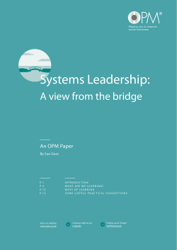 Systems Leadership: A View from the Bridge