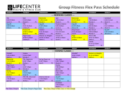 Fitness Flex Pass Schedule