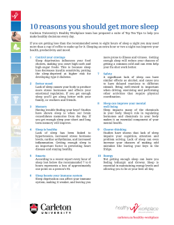 10 reasons you should get more sleep
