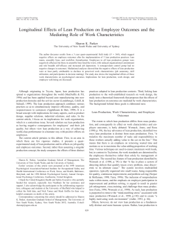 Longitudinal Effects of Lean Production on Employee