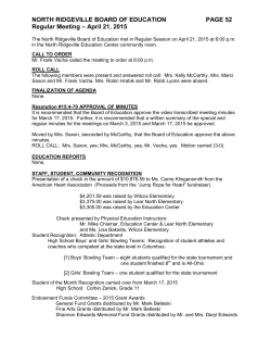 April 21, 2015 - North Ridgeville City Schools