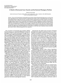 A Model of Horizontal Gene Transfer and the Bacterial Phylogeny