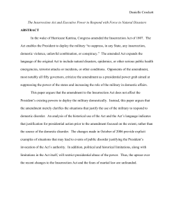 The Insurrection Act and Executive Power to Respond