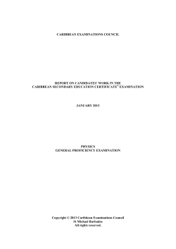 caribbean examinations council report on candidates` work in