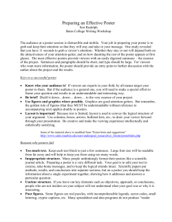 Preparing an Effective Poster