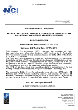 Announcement BOA Competition PROVIDE DEPLOYABLE