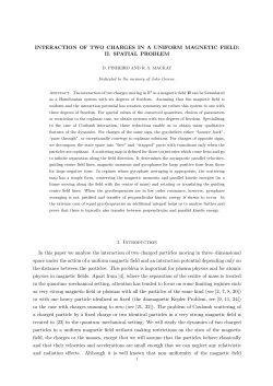 INTERACTION OF TWO CHARGES IN A UNIFORM MAGNETIC FIELD