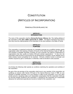 CONSTITUTION (ARTICLES OF INCORPORATION)