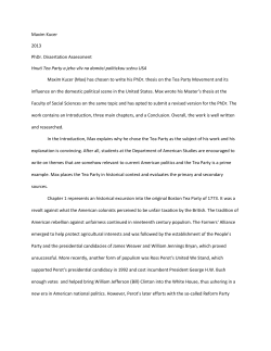 Maxim Kucer 2013 PhDr. Dissertation Assessment Hnut&iacute; Tea Party a