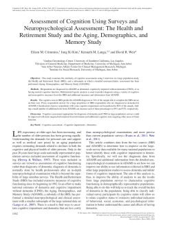 Assessment of Cognition Using Surveys and Neuropsychological