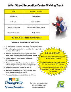 Alder Street Recreation Centre Walking Track Schedule