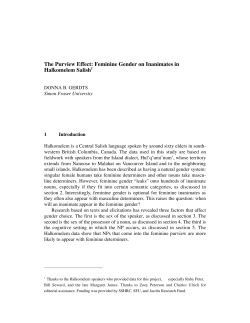 The Purview Effect: Feminine Gender on Inanimates in