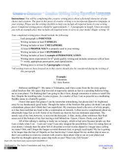 Create a Character - Creative Writing with Figurative Language