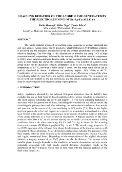 LEACHING BEHAVIOR OF THE ANODE SLIME GENERATED BY