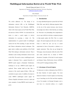 Multilingual Information Retrieval in World Wide Web