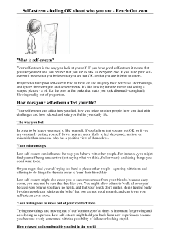 Self-esteem - feeling OK about who you are