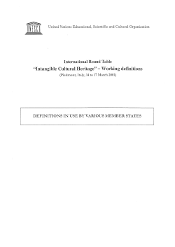 "Intangible Cultural Heritage"