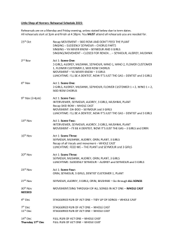 Little Shop of Horrors: Rehearsal Schedule 2015
