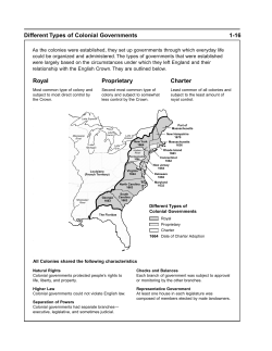 Different Types of Colonial Governments 1