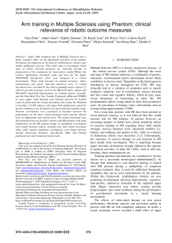 Arm Training in Multiple Sclerosis Using Phantom: Clinical