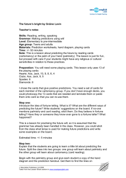 The future`s bright: Lesson plan