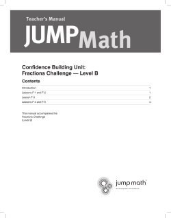 Confidence Building Unit: Fractions Challenge &mdash; Level B