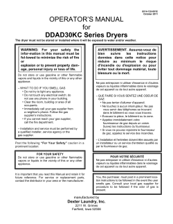 OPERATOR‟S MANUAL for DDAD30KC Series