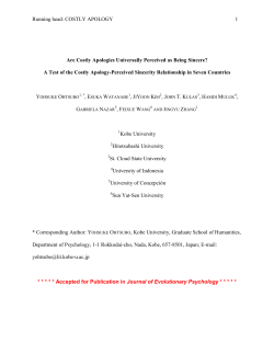 Are Costly Apologies Universally Perceived as Being