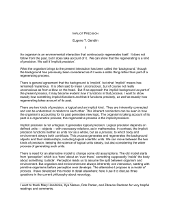 Implicit Precision - The Focusing Institute