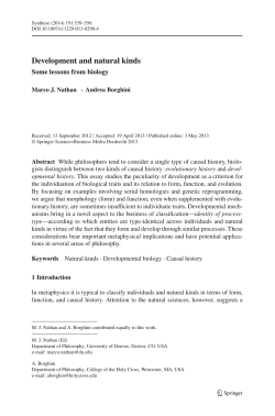 Development and Natural Kinds: Some Lessons from Biology
