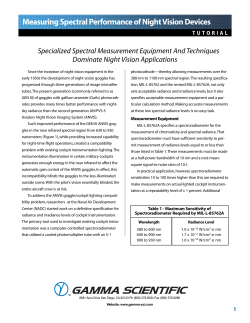 Measuring Spectral Performance of Night Vision Devices