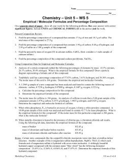 Chemistry &ndash; Unit 5 &ndash; WS 5