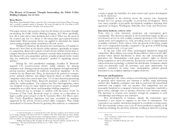 The History of Economic Thought Surrounding the Public Utility