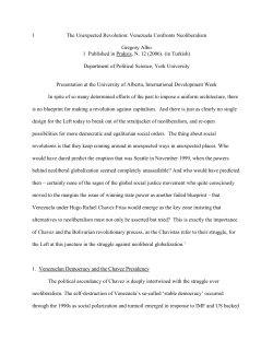 The Unexpected Revolution: Venezuela Confronts