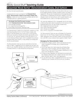 Essential Word Sorts&trade; Demonstration Cards