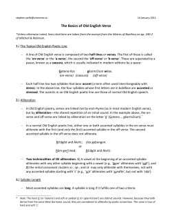 The Basics of Old English Verse