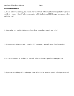 1. When John was running, his pedometer kept track of the number