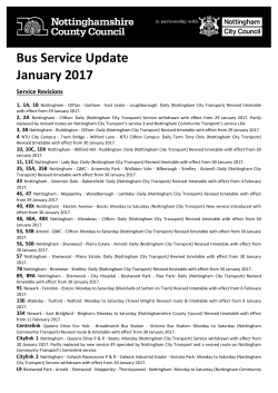 January 2017 timetable changes