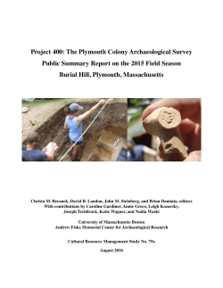 The Plymouth Colony Archaeological Survey Public