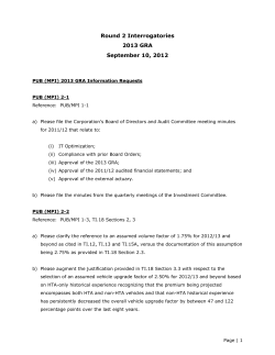 Round 2 Interrogatories 2013 GRA September 10, 2012