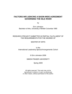 Factors influencing a basin-wide agreement for governing the Nile