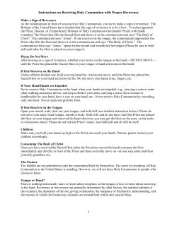 Instructions on Receiving Holy Communion