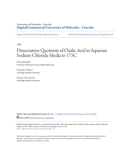 Dissociation Quotients of Oxalic Acid in Aqueous Sodium Chloride