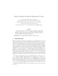 Faster Pairings on Special Weierstrass Curves