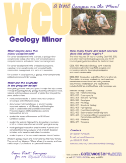 Geology Minor - Western Carolina University